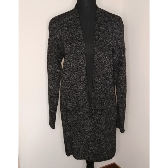 Charcoal Longish Knit Cardigan-Coat - Picture 1 of 3